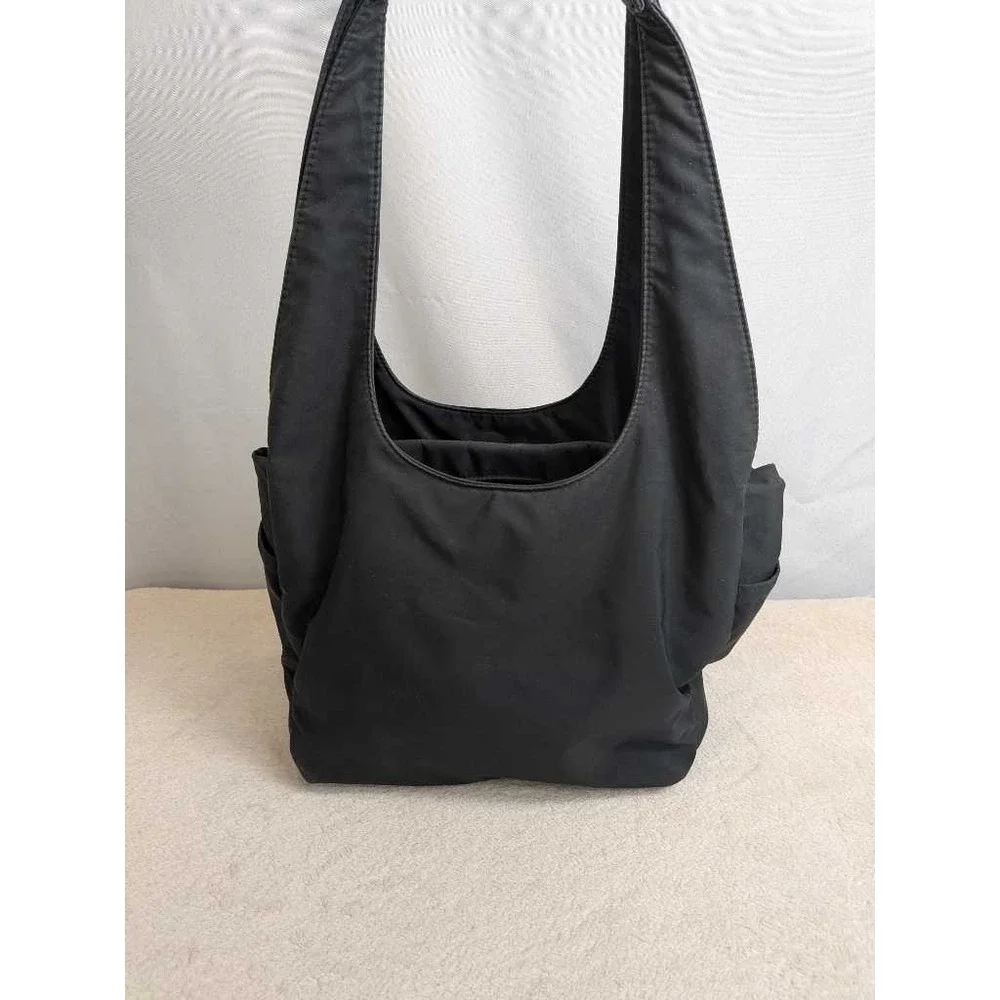 AmeriBag Black Nylon Shoulder Bag Hobo‎ Purse Organizer Multi Pocket
